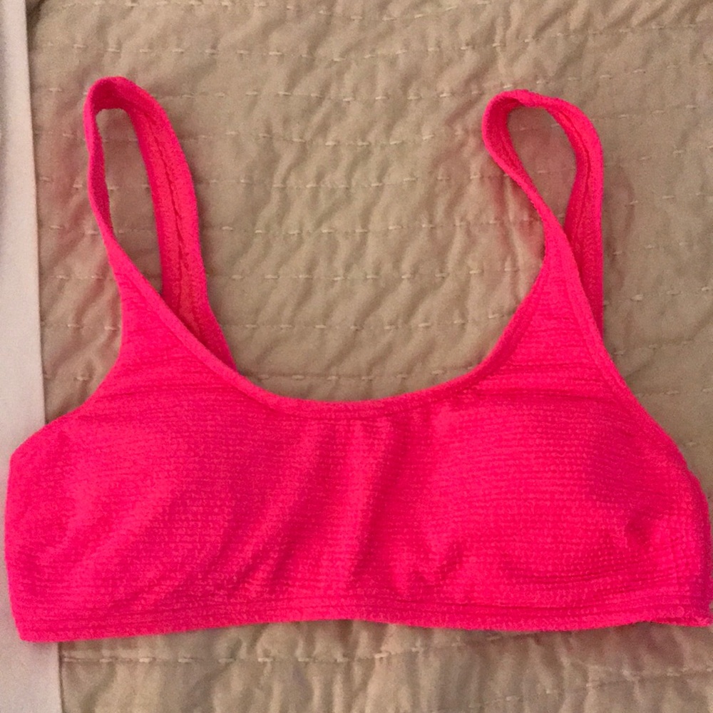 Neon pink bikini top